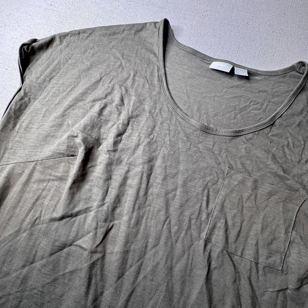 Zim & Zoe Shirt Dress Olive Green Cotton Midi Women's Plus Sz 30/32 Comfy Casual